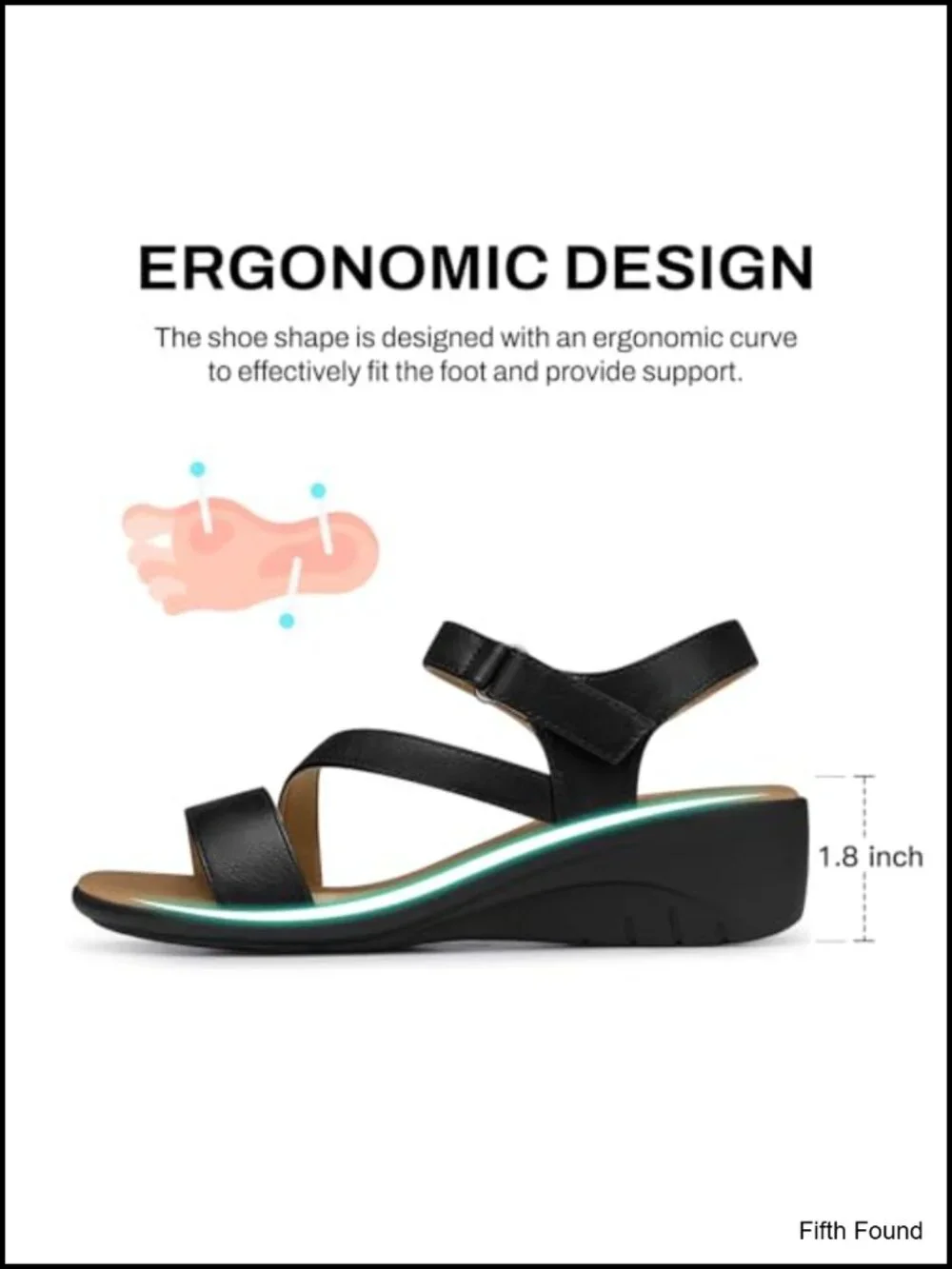 Dressy Wedge Sandals with Arch Support, Platform Strappy Comfortable Walking